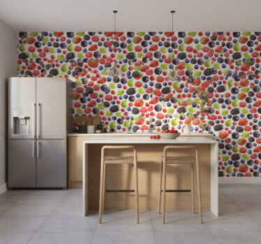 Kitchen wallpaper berry collection - TenStickers