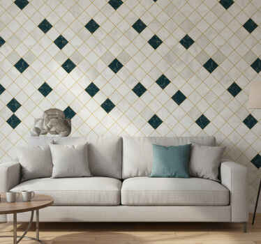 Carta da parati soggiorno piastrelle cemento grigie - TenStickers