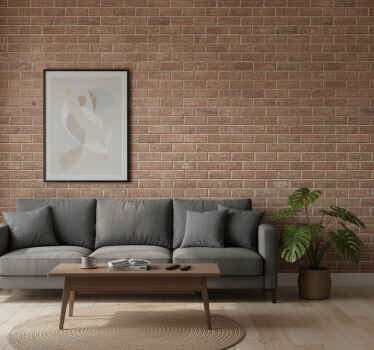 Carta da parati soggiorno illusione mattone - TenStickers