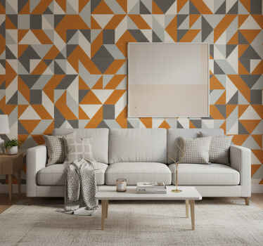 Carta da parati soggiorno motivo triangoli inclinati - TenStickers
