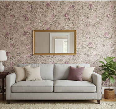 Carta da parati soggiorno floreale vintage viola - TenStickers