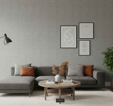 Carta da parati soggiorno grigio cemento moderno - TenStickers