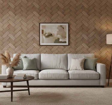 Carta da parati soggiorno effetto legno intrecciato - TenStickers