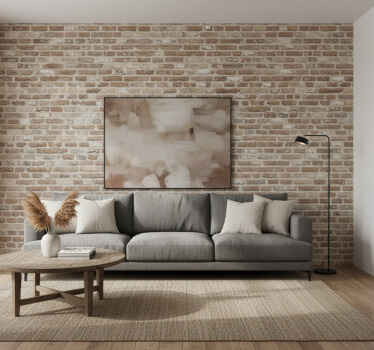 Carta da parati soggiorno mattone rustico recuperato - TenStickers