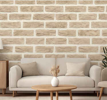 Carta da parati soggiorno mattone di arenaria rustica - TenStickers