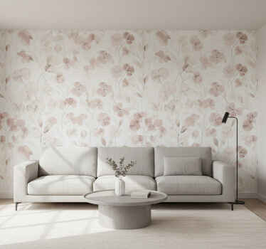 Carta da parati soggiorno petali pressati acquerello - TenStickers