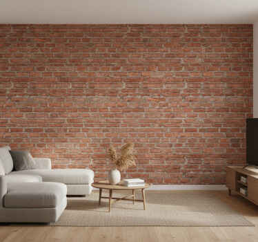 Carta da parati soggiorno mattone rosso classico - TenStickers