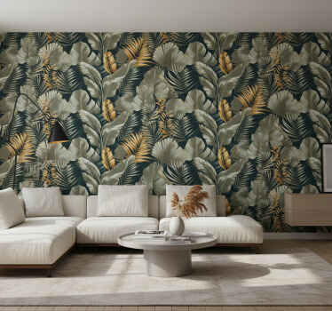 Carta da parati soggiorno motivi botanici e floreali - TenStickers