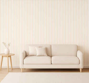 Carta da parati soggiorno strisce sottili bianco beige - TenStickers