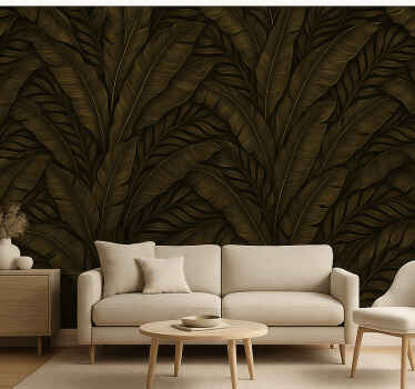 Carta da parati soggiorno con dettagli dorati - TenStickers