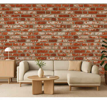 Carta da parati soggiorno effetto mattoni 3d - TenStickers