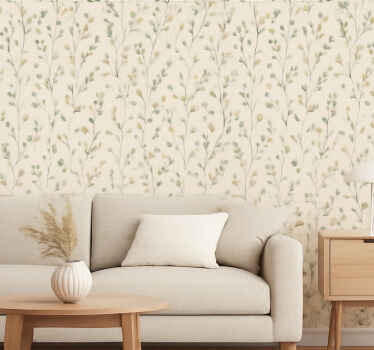 Carta da parati soggiorno fiori minuti - TenStickers