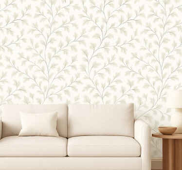 Carta da parati soggiorno foglia sottile - TenStickers