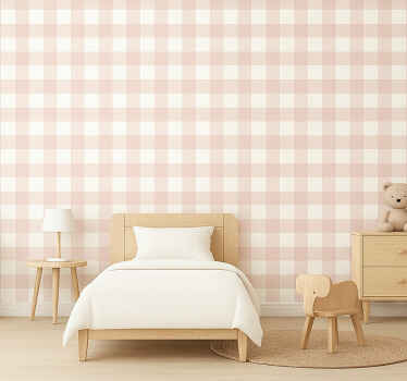Tapete kinderzimmer pink karomuster - TenStickers