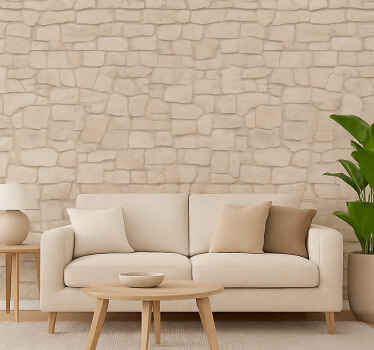 Papel tapiz para sala piedra natural - TenVinilo