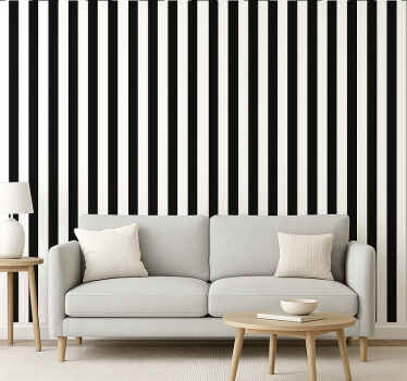 Living room wallpaper classic striped - TenStickers