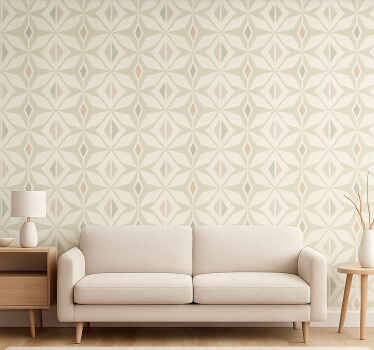 Living room wallpaper in vibrant geometric design - TenStickers