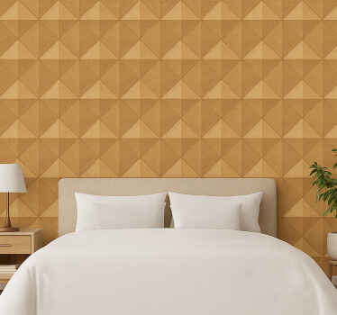 Master bedroom wallpaper 3d gold design - TenStickers