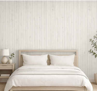 Master bedroom wallpaper grey wood design - TenStickers