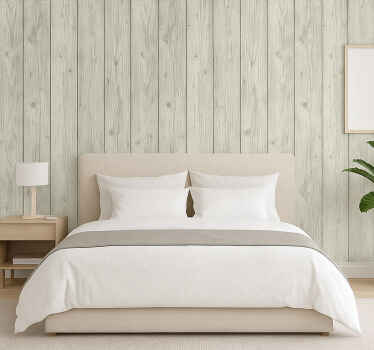 Master bedroom wallpaper rustic wood design - TenStickers