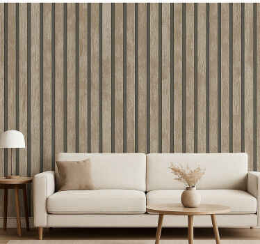 Papel tapiz para sala madera rústica - TenVinilo