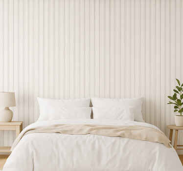 Classic striped master bedroom wallpaper - TenStickers