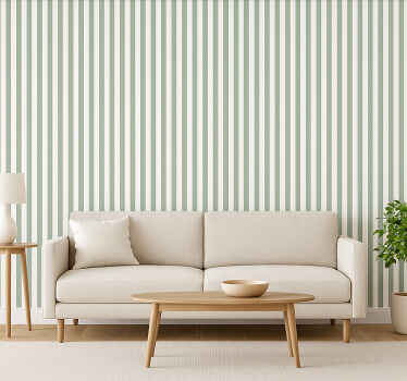 Living room wallpaper classic grey stripes - TenStickers