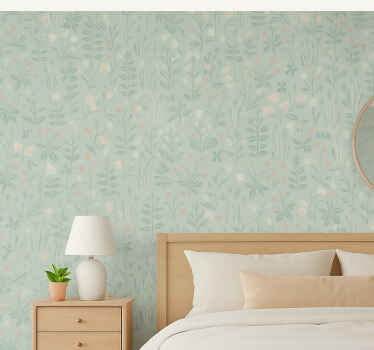 Master bedroom wallpaper scandi floral design - TenStickers