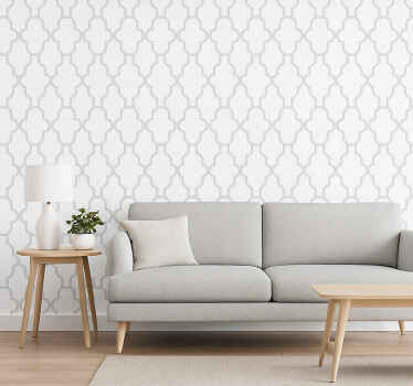 Living room wallpaper in grey geometric design - TenStickers