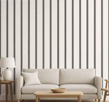 Papel tapiz para sala rayas negras - TenVinilo