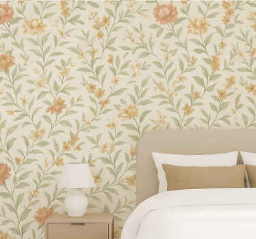 Master bedroom wallpaper asian blossom design - TenStickers
