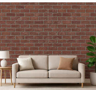 Living room wallpaper industrial red brick design - TenStickers