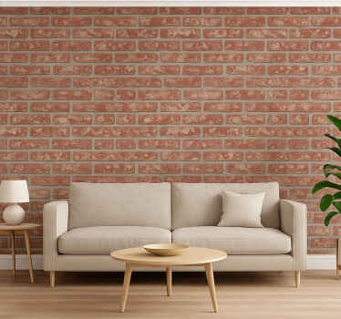 Living room wallpaper brick peel design - TenStickers