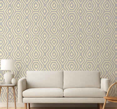 Papier peint salon géométrique bleu or - TenStickers