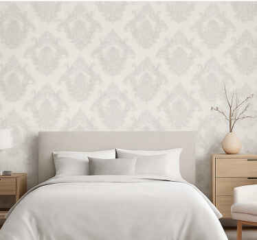 Master bedroom wallpaper in modern grey - TenStickers