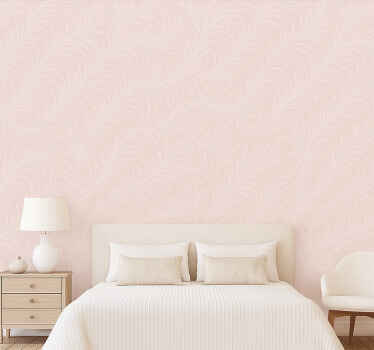 Soft pink botanical master bedroom wallpaper - TenStickers