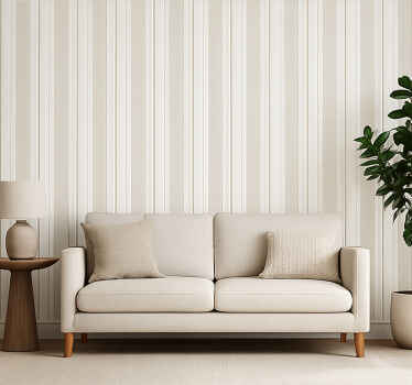 Living room wallpaper neutral striped design - TenStickers