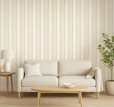 Living room wallpaper vega beige striped pattern - TenStickers