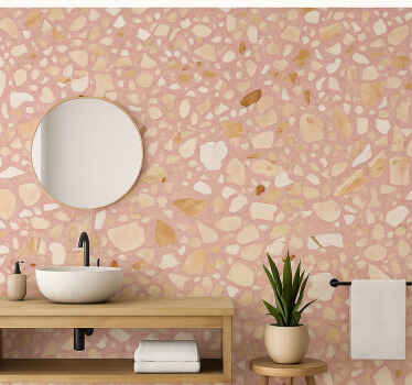 Steintapete rose erden terrazzo - TenStickers