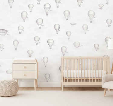 Tapete klassisch vintage himmel und luftschiffe - TenStickers