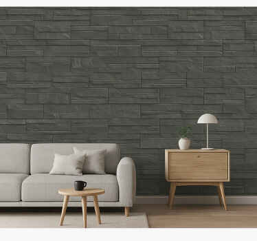 Steintapete schieferstein in anthrazit - TenStickers