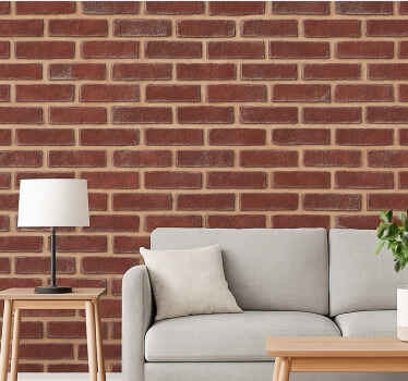 Ziegel tapete wettergegerbter roter ziegel - TenStickers