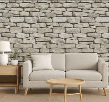 Papel tapiz para sala efecto piedra 3d - TenVinilo