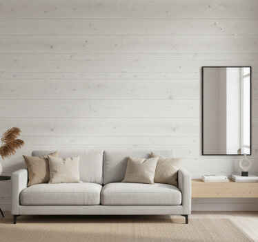 Papel tapiz para sala madera blanca rústica - TenVinilo