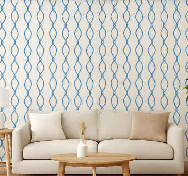 Living room wallpaper elegant blue design - TenStickers