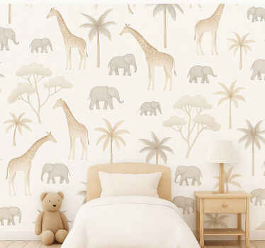 Kids savannah kids wallpaper - TenStickers