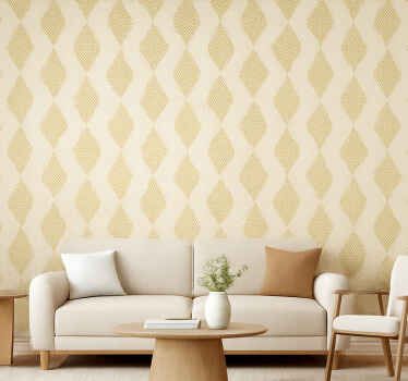 客厅墙纸抽象金色三角形 - TenStickers