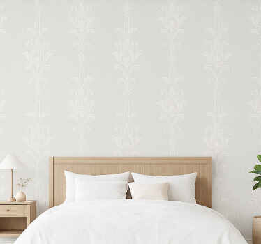 Papel pintado dormitorio matrimonio panel blanco - TenVinilo