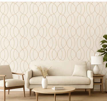 Living room wallpaper light wood design - TenStickers