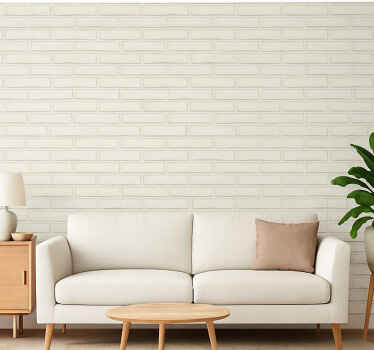 Living room wallpaper white vintage bricks - TenStickers